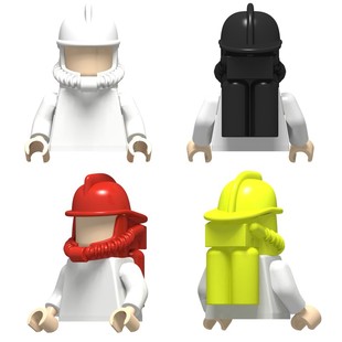 国产小颗粒积木 人仔帽子头盔配件 兼容 3834 消防员头盔 氧气瓶