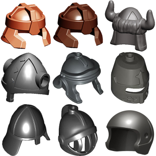 3844 4个 国产人仔配件 4503 矮人 维京头盔 中古罗马 兼容 89520