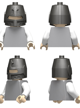 国产小颗粒拼插积木人仔配件 兼容 89520 城堡骑士头盔 水桶头盔