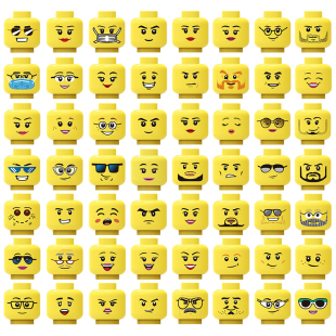 3626 脸部 人仔印刷配件 表情 3个 头部 国产小颗粒MOC积木零件