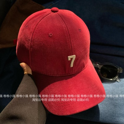 磨毛硬顶加深大头围显脸小7棒球帽子美拉德色百搭简约男女鸭舌帽