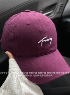 韩版大头围简约字母鸭舌帽女春夏休闲时尚百搭街头软顶棒球帽子男
