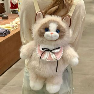 可爱猫咪玩偶睡觉抱会跑的小猫毛绒玩具陪伴公仔女生生日礼物