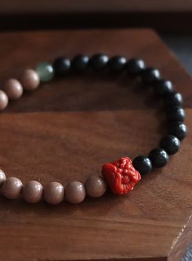 6m黑白龙诞 合香手串招财转运文玩护身佛珠新中式小众设计