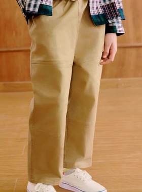 ARF原创 25秋冬新款男女童卡其直筒裤松紧腰幼儿园裤子宽松百搭