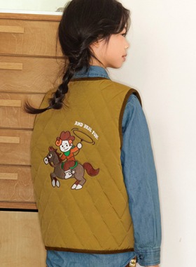 ARF原创 儿童秋款双面穿机能印花马甲男女童保暖3M棉马甲