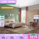 床四门衣柜弹簧床垫床头柜卧室家具套装 全友家居现代简约双人板式