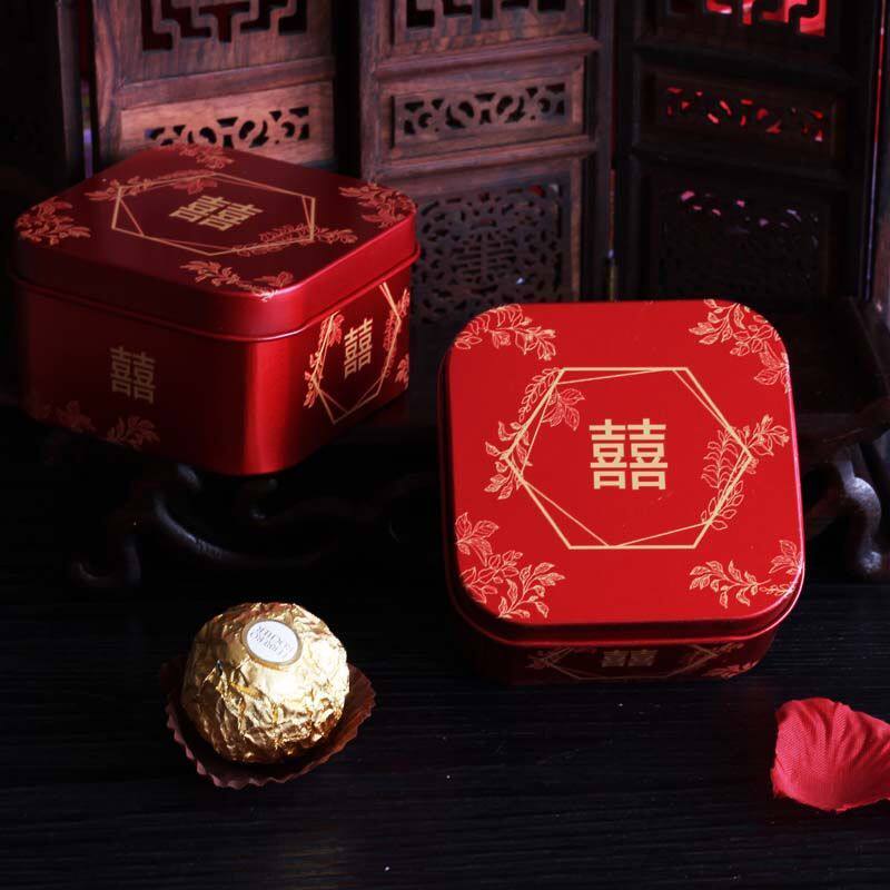 婚礼喜糖礼盒订婚喜糖空铁盒高级感复古伴手礼空糖盒包装空铁盒