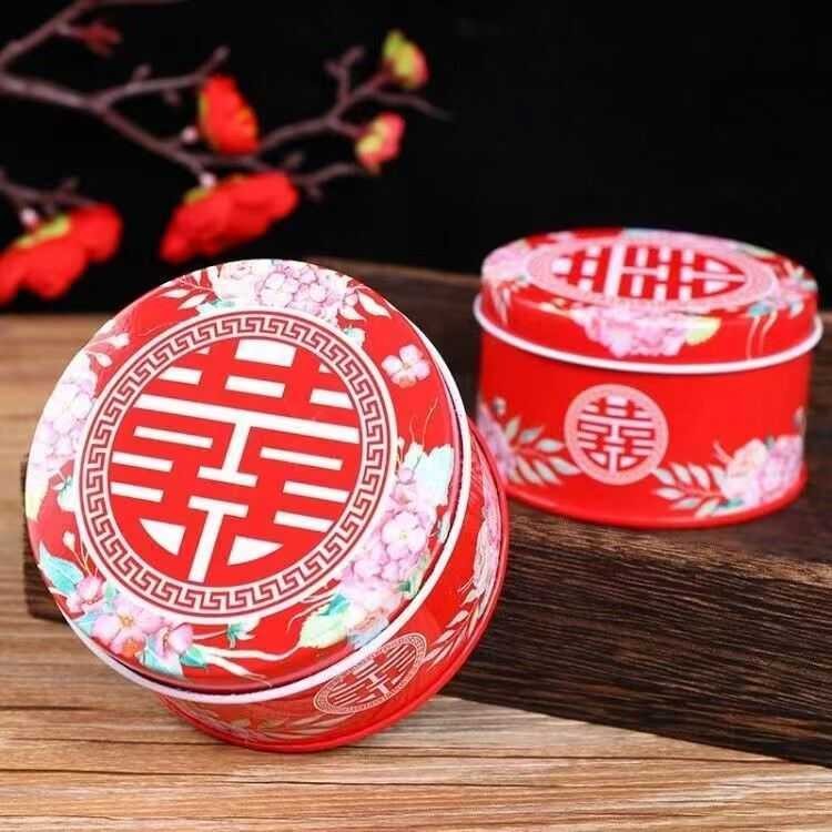 2026结婚庆婚礼用品盒创意喜糖盒子中国风铁盒糖果盒包装盒红色