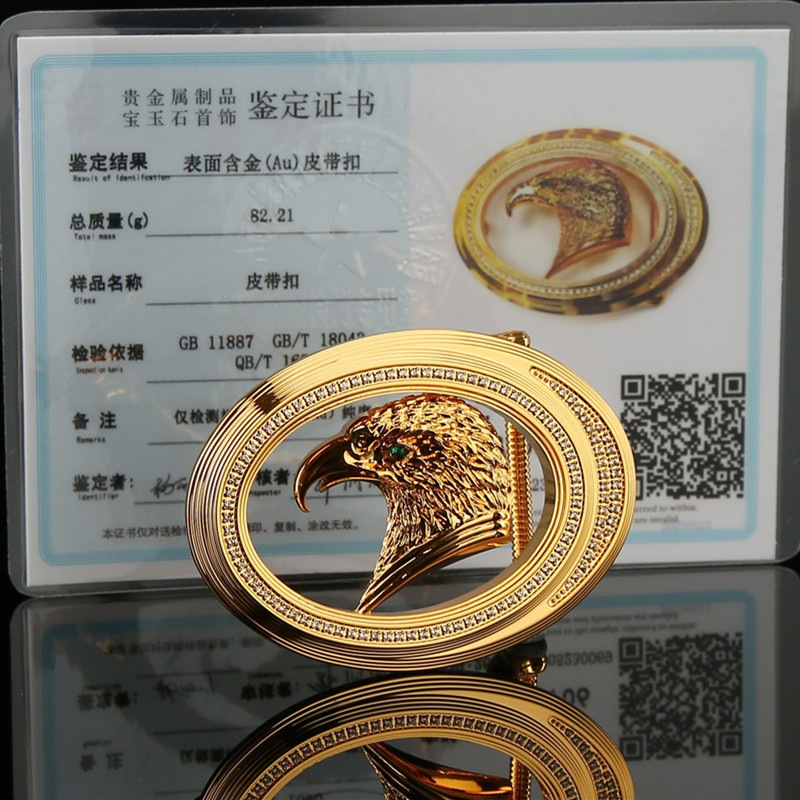 24k黄金皮带扣3.8镶钻扣头