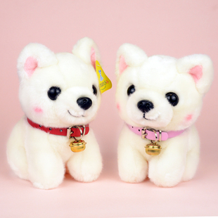 Amangs狗狗毛绒玩具白色柴犬玩偶秋田犬仿真狗公仔布娃娃儿童礼物