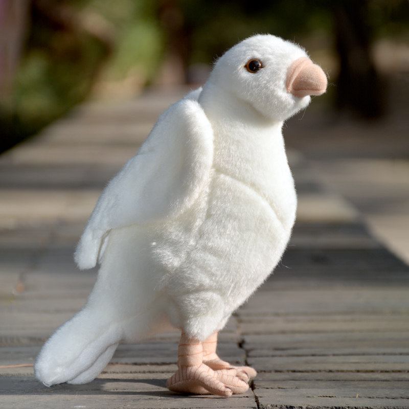 仿真鸽子和平鸽毛绒玩具白色小鸽子玩偶鸟类公仔岩鸽摆件生日礼物