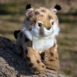 仿真猞猁毛绒玩具黄豹玩偶猫科动物公仔摆件可爱大猫礼品生日礼物