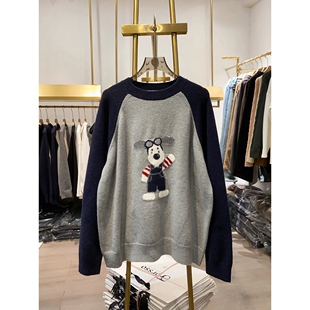 【晓艾档口实拍】韩系拼色小狗刺绣毛衣女冬季减龄慵懒软糯上衣