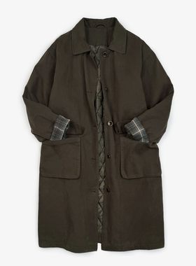 25WT102 Found家长期主义 衍缝夹棉加厚棉衣外套女宽松中长款大衣