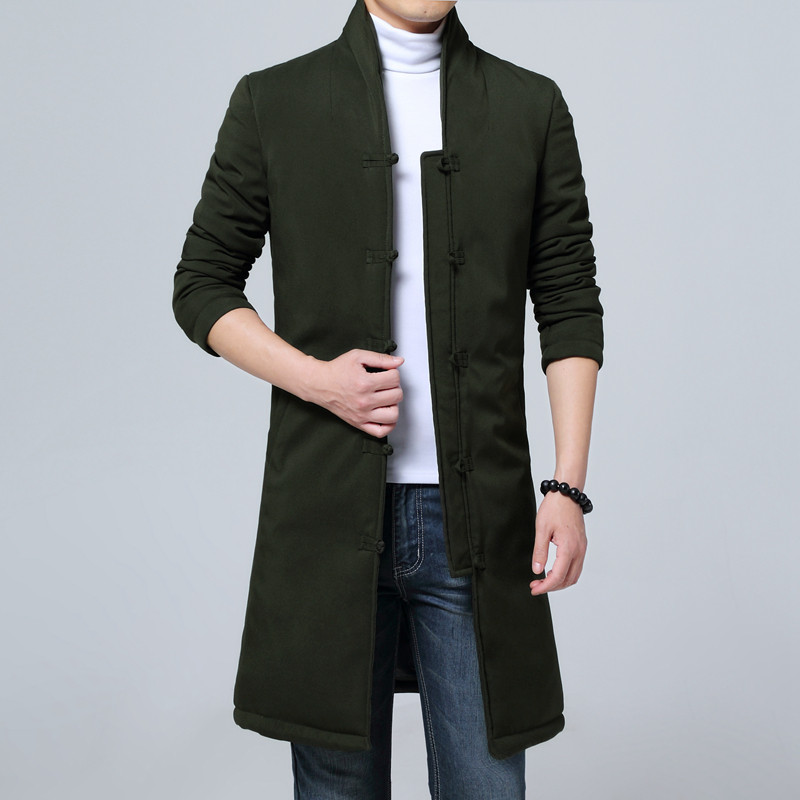Large Tang costume cotton-padded jacket Winter clothes coat Chinese style Hanfu man Mid length version cotton-padded clothes frog Cotton Chinese tunic suitin the Men's clothing, National costume  category - from Buy2taobao.com to provide professional Taobao agent buy service