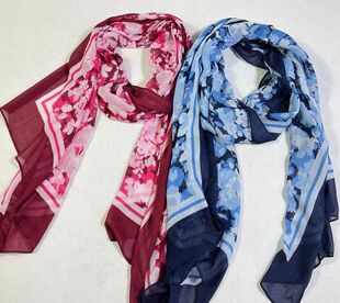 美单原尾100%黏胶纤维套色印花70*200厘米百搭大长巾围巾薄披肩