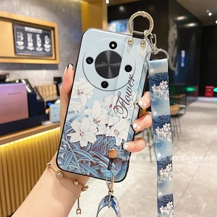 适用华为荣耀x70手机壳honorx70保护套x60斜挎背带x50pro全包防摔硅胶软x40GT女新款x30腕带支架20国风男挂绳