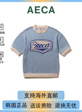 【现货】韩国aeca镂空短袖t恤夏季透气针织衫上衣女feve同款穿搭