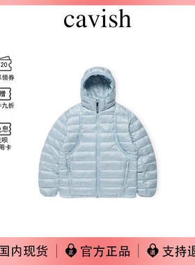 【现货】韩国cavish新款简约百搭轻薄90灰鸭绒排骨连帽保暖羽绒服