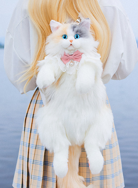 Chongker宠客三花猫咪背包仿真双肩包包毛绒玩偶公仔玩具生日礼物