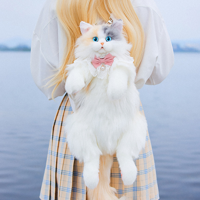 Chongker宠客三花猫咪背包仿真双肩包包毛绒玩偶公仔玩具生日礼物