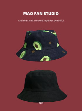 日系韩版潮双面戴渔夫帽男女出游显脸小遮阳帽遮脸街头Ins盆帽夏