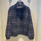 Fun学院风格 纹羊羔绒短外套女2025冬季 加厚保暖拉链棉服FMW15401L