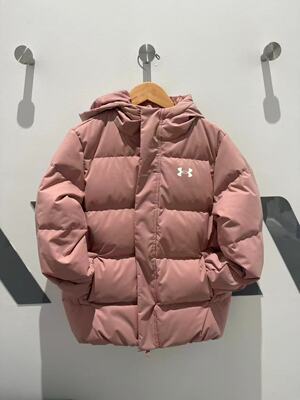 安德玛2025新款男女童户外运动休闲保暖连帽羽绒服253306392