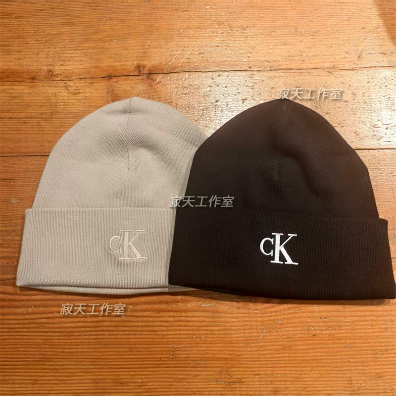 CK Jeans25秋款男女情侣美式潮流刺绣罗纹针织冷帽毛线帽4D8020G