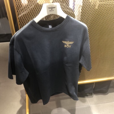 BOYLONDON专柜2026年春季男女熊烫金钻短袖T恤B261N0119202