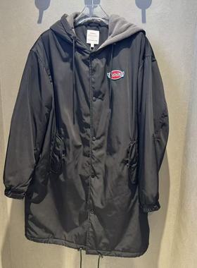 Fun潮牌25年冬加菲猫连帽风衣棉服中长款宽松外套FGW65403B