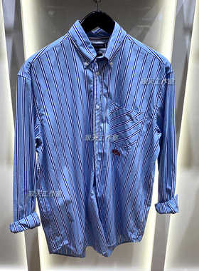 国内正品代购TOMMY春夏新款男士蓝色长袖条纹休闲衬衫MW33802