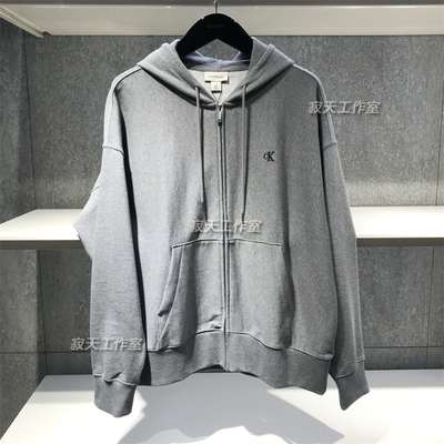 CK Jeans专柜正品 2025秋款男士休闲刺绣宽松连帽开衫卫衣4RD232G