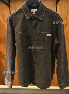 CK Jeans25春夏新款男士美式复古潮流纯棉黑色牛仔衬衫4RB995G