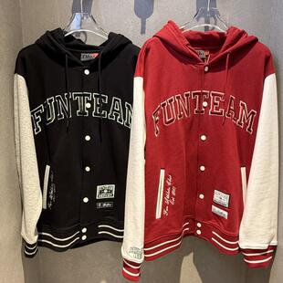 Fun潮牌国内专柜代购25早春新款单排扣拼色连帽休闲服FMU35103B/R