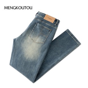 蒙口透男士 简约 春秋商务休闲百搭日常成熟稳重微宽常规微弹牛仔裤