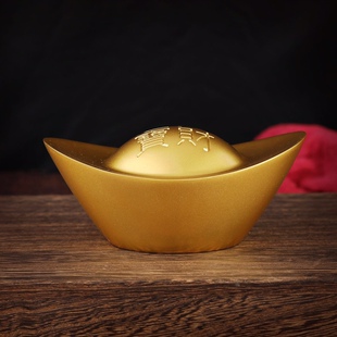 黄铜元宝实心元宝铜摆件布阵金元宝千年著名元妙观祝福走流程