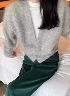 MACQNF正品2025秋冬爆款时尚显瘦百搭马海毛短款针织外套MQ89033