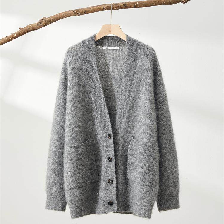 MACQNF正品2025秋冬爆款高品质显瘦百搭马海毛针织开衫女MQ89096