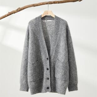 高品质显瘦百搭马海毛针织开衫 女MQ89096 2025秋冬爆款 MACQNF正品