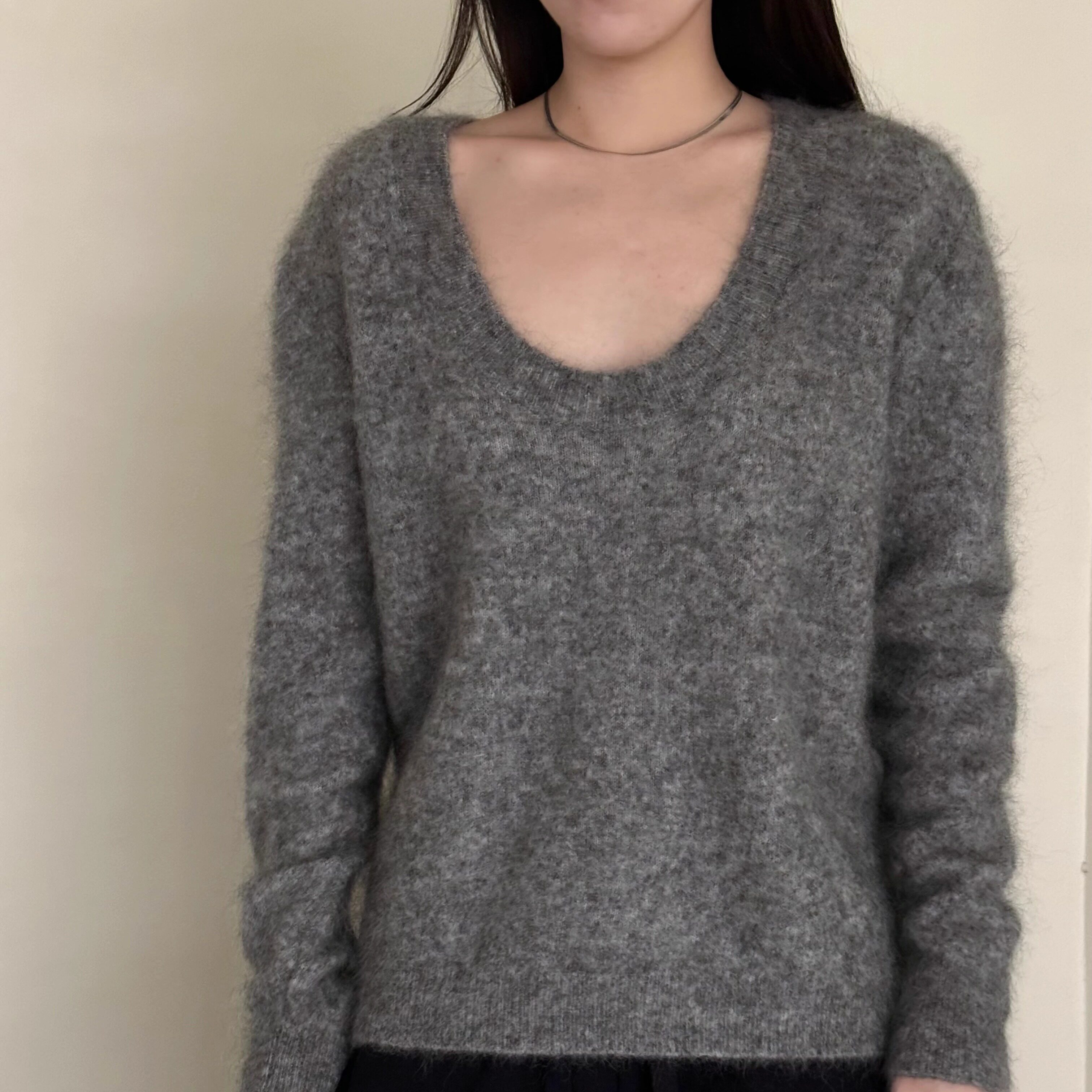 MACQNF正品2024秋冬高品质时尚显瘦百搭马海毛针织毛衣女MQ89210