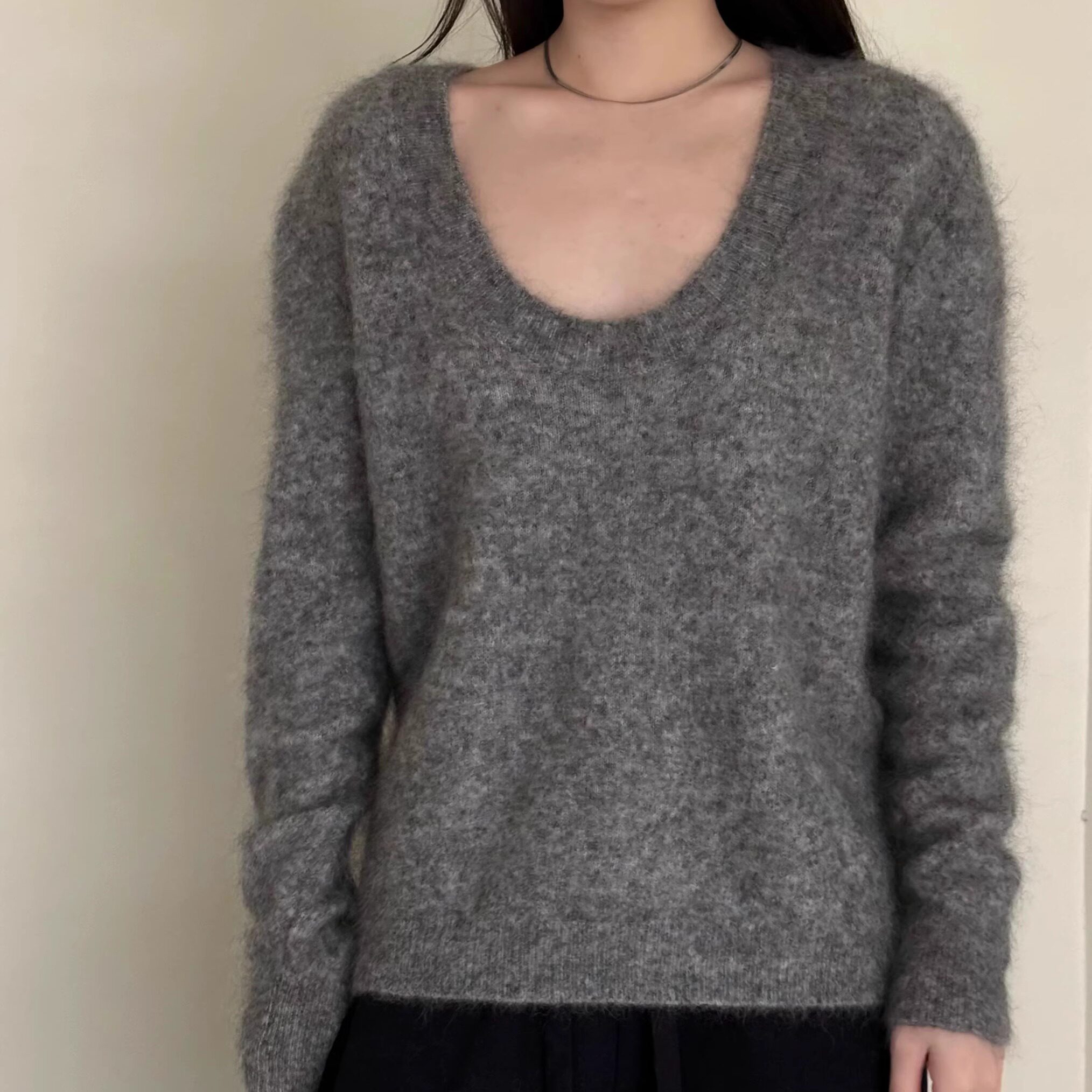 MACQNF正品2025冬新款高品质时尚显瘦百搭马海毛针织毛衣MQ89210