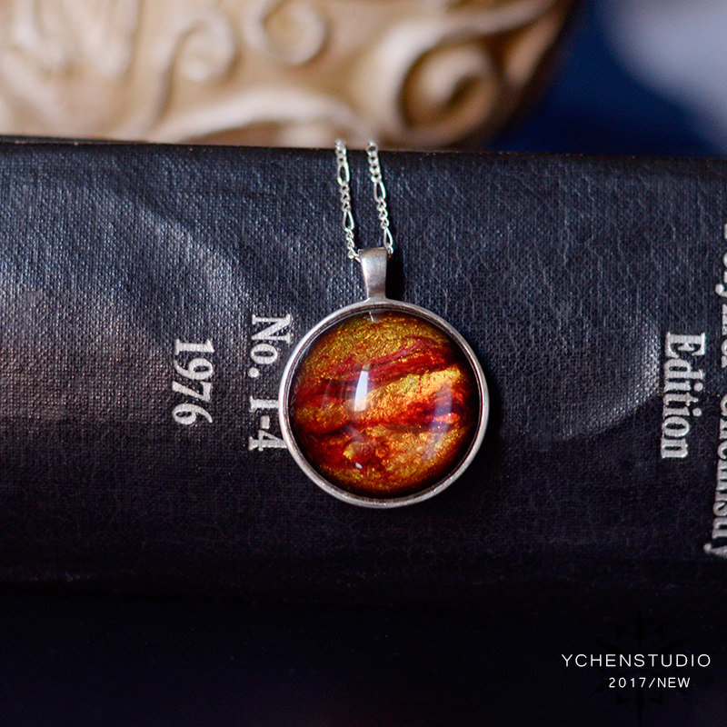 木星射手座守护星 手绘星空925纯银吊坠项链 创意生日礼物包邮