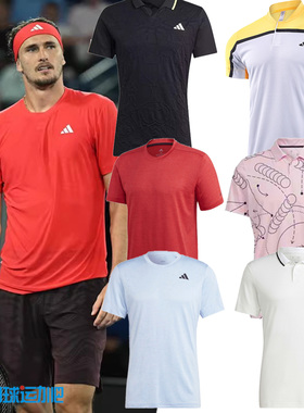 Adidas阿迪达斯网球服男 美网蒂姆兹维列夫透气运动短袖T恤IS8969
