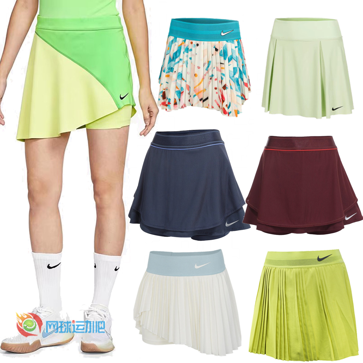 正品耐克网球服女25年夏季美网速干运动网球裙裤短裙HJ8985FD5644