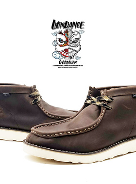 耐磨休闲头层牛皮青年疯马皮单鞋皮鞋国潮袋鼠鞋中国风情侣工装鞋