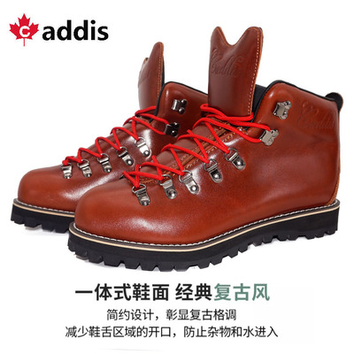 山脉之光工装鞋头层牛皮真皮