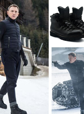 秋冬加厚雪防水男士雪地靴高帮工装靴男沙漠马丁靴男女短靴机车鞋