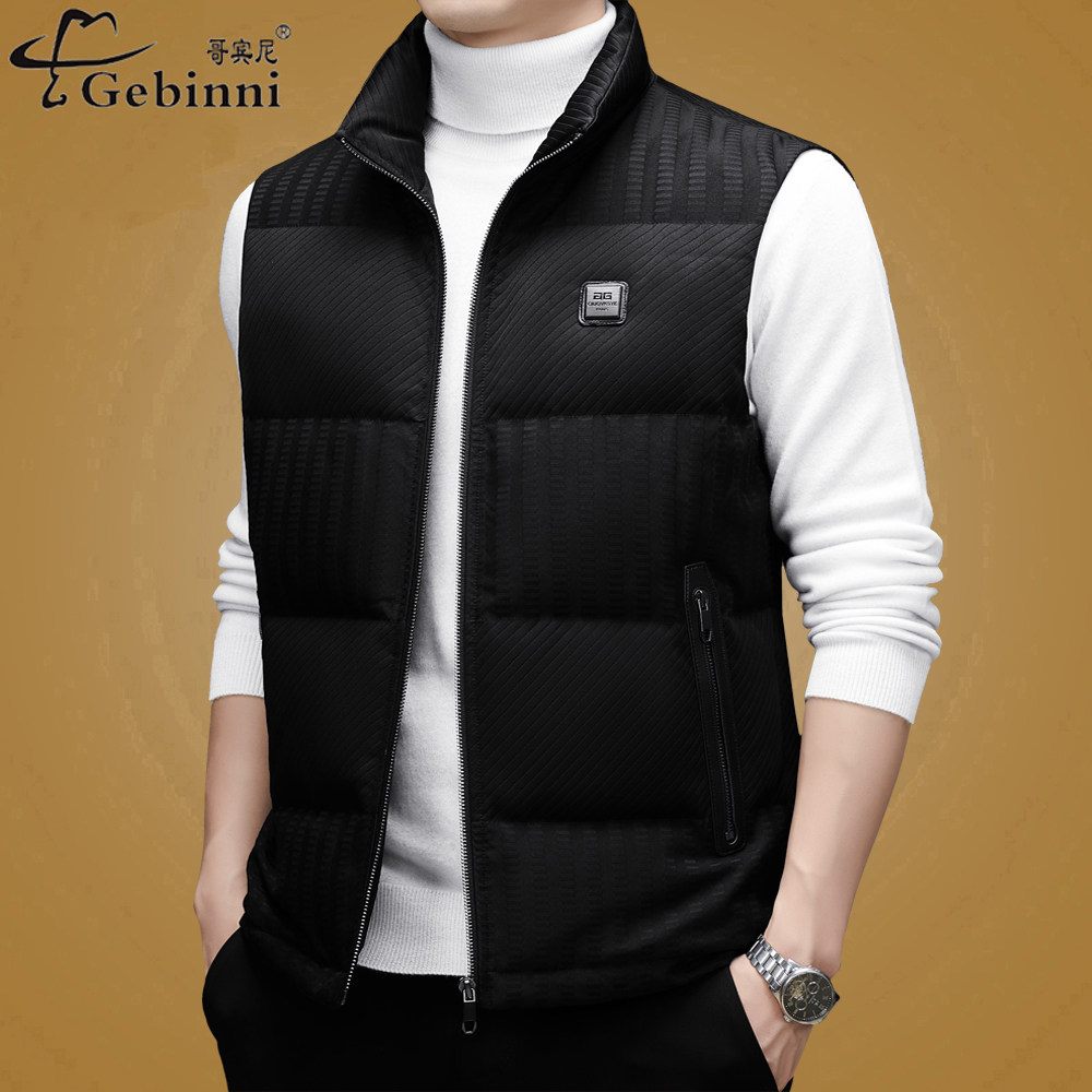 国标90白鸭绒高端男装羽绒马甲2025冬季加厚保暖背心休闲爸爸外套,男装,羽绒马甲,淘宝优惠券,粉丝福利购,淘宝优惠卷